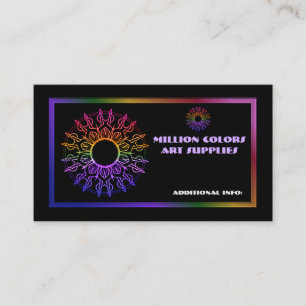 Rainbow Tribal Sun Business Card 3 Visitenkarte