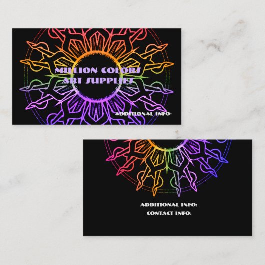 Rainbow Tribal Sun Business Card Visitenkarte (Vorne/Hinten)