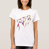 Rainbow Tribal Wolf Head T-Shirt (Vorderseite)