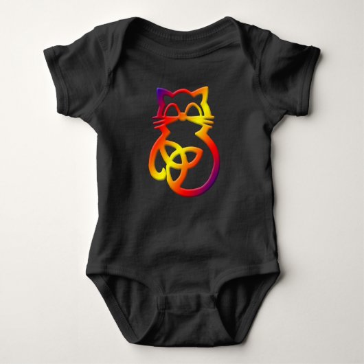 Rainbow Trinity Knot Celtic Cat Baby One Piece Baby Strampler (Vorderseite)