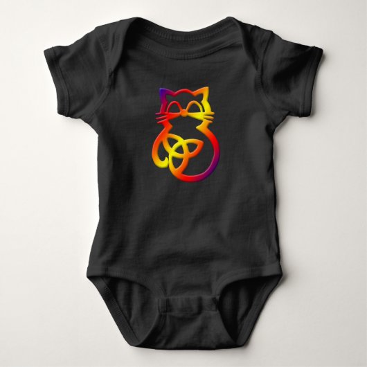 Rainbow Trinity Knot Celtic Cat Baby One Piece Strampler (Vorderseite)