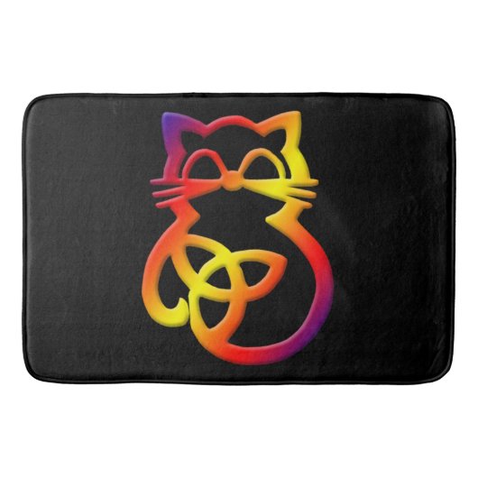 Rainbow Trinity Knot Celtic Cat Bath Mat Badematte (Vorderseite)