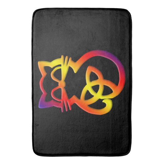 Rainbow Trinity Knot Celtic Cat Bath Mat Badematte (Vorderseite Vertikal)