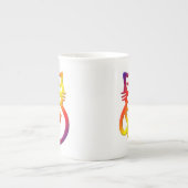 Rainbow Trinity Knot Celtic Cat Bone China Tasse (Vorderseite)