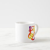 Rainbow Trinity Knot Celtic Cat Espresso Tasse (Vorderseite Rechts)