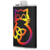 Rainbow Trinity Knot Celtic Cat Flask Flachmann (Links)