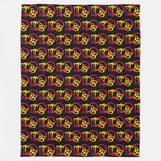 Rainbow Trinity Knot Celtic Cat Fleece Blanket (Vorderseite)