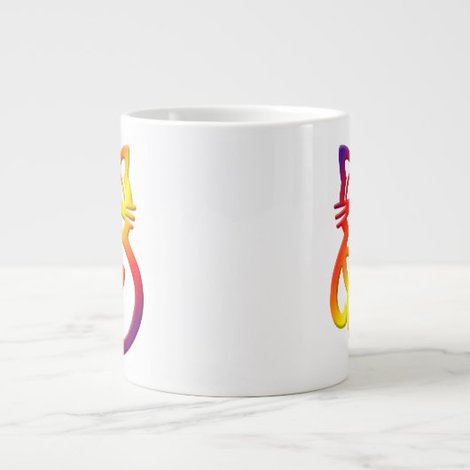 Rainbow Trinity Knot Celtic Cat Jumbo Tasse (Vorderseite)