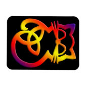 Rainbow Trinity Knot Celtic Cat Magnet (Horizontal)