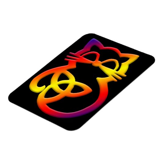 Rainbow Trinity Knot Celtic Cat Magnet (Linke Seite)