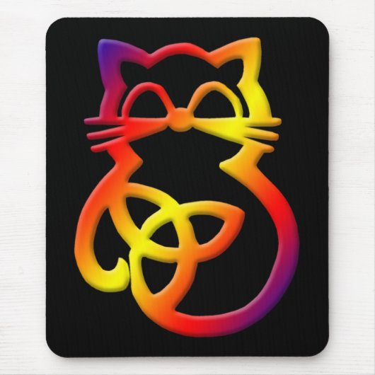 Rainbow Trinity Knot Celtic Cat Mousepad (Vorne)