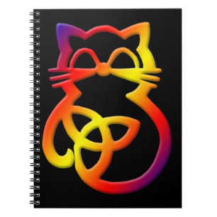 Rainbow Trinity Knot Celtic Cat Notebook Notizblock