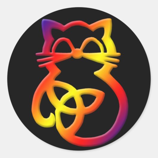 Rainbow Trinity Knot Celtic Cat Stickers (Vorderseite)
