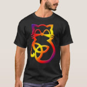 Rainbow Trinity Knot Celtic Cat T Shirt (Vorderseite)
