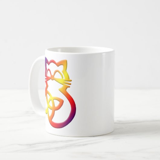 Rainbow Trinity Knot Celtic Cat Tasse (Vorderseite Links)