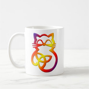 Rainbow Trinity Knot Celtic Cat Tasse