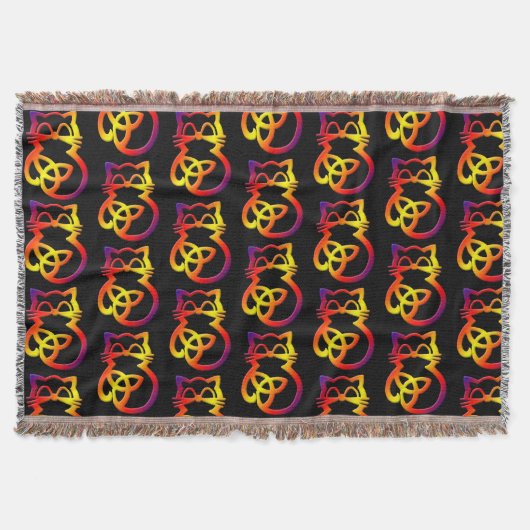Rainbow Trinity Knot Celtic Cat Throw Blanket Decke (Vorderseite)