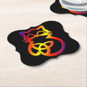 Rainbow Trinity Knot Celtic Cat Untersetzer (angewinkelt)
