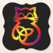 Rainbow Trinity Knot Celtic Cat Untersetzer (Vorderseite)