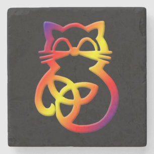 Rainbow Trinity Knot Celtic Cat Untersetzer