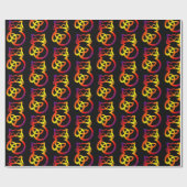 Rainbow Trinity Knot Celtic Cat Wrapping Paper Geschenkpapier (Flach)