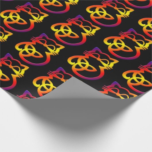 Rainbow Trinity Knot Celtic Cat Wrapping Paper Geschenkpapier (Ecke)