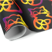 Rainbow Trinity Knot Celtic Cat Wrapping Paper Geschenkpapier (Rolleneckpunkt)