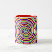 Rainbow "Trippin'" Psychedelischer Pop Art Candy S Zweifarbige Tasse (Mittel)