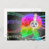 Rainbow Trippy Skull Music Psychedelic Dance Party Einladungspostkarte (Vorne/Hinten)