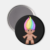 Rainbow Troll, pixel art, kawaii, vaporwave, nosta Magnet (Vorderseite/Rückseite)