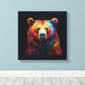 "Rainbow Tropfen Bear" - Starke Canvas Print Leinwanddruck (Insitu (Holzboden))