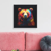 "Rainbow Tropfen Bear" - Starke Canvas Print Leinwanddruck (Insitu (Wohnzimmer))
