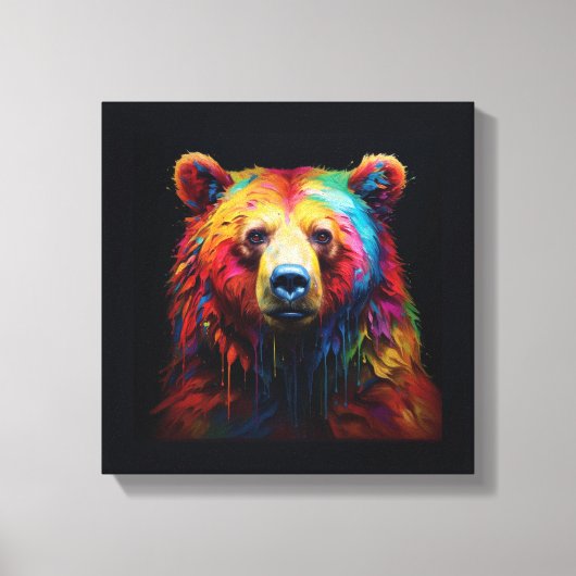"Rainbow Tropfen Bear" - Starke Canvas Print Leinwanddruck (Vorderseite)