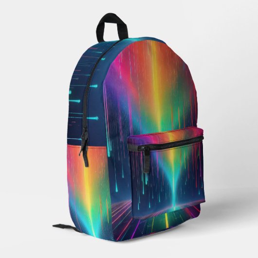 Rainbow Tropfen Trip Bedruckter Rucksack (Rückseitige Ecke links)
