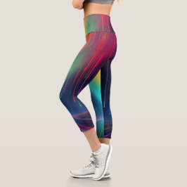 Rainbow Tropfen Trip Capri Leggings