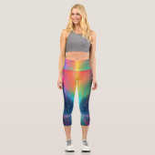 Rainbow Tropfen Trip Capri Leggings (Vorderseite)