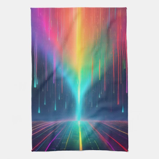 Rainbow Tropfen Trip Geschirrtuch (Vertikal)