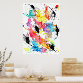Rainbow Tropfen Wasserfarben Poster (Küche)