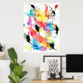 Rainbow Tropfen Wasserfarben Poster (Heimbüro)