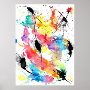 Rainbow Tropfen Wasserfarben Poster
