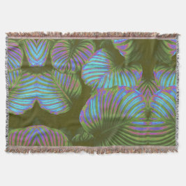 Rainbow Tropical Blätter Cotton Throw Blanket Decke