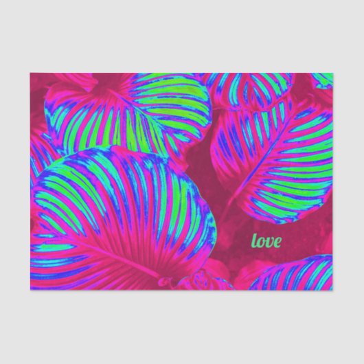 Rainbow Tropical Blätter Custom Wrapping Paper Seidenpapier (Vorderseite)