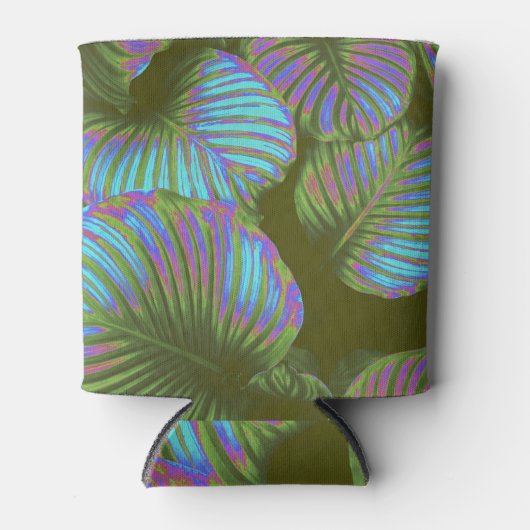 Rainbow Tropical Blätter Dosenkühler (Vorderseite)