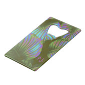 Rainbow Tropical Blätter Geldbeutel Flaschenöffner (Rückseite Schrägansicht)