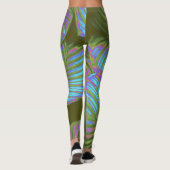 Rainbow Tropical Blätter Leggings (Rückseite)