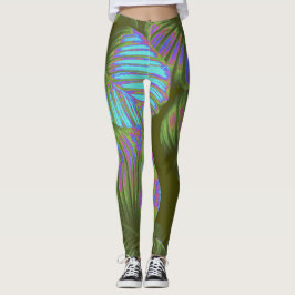 Rainbow Tropical Blätter Leggings