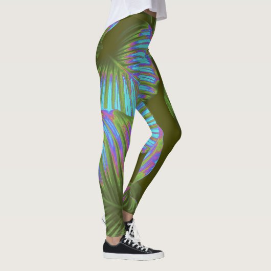 Rainbow Tropical Blätter Leggings (Rechts)