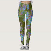 Rainbow Tropical Blätter Leggings (Vorderseite)