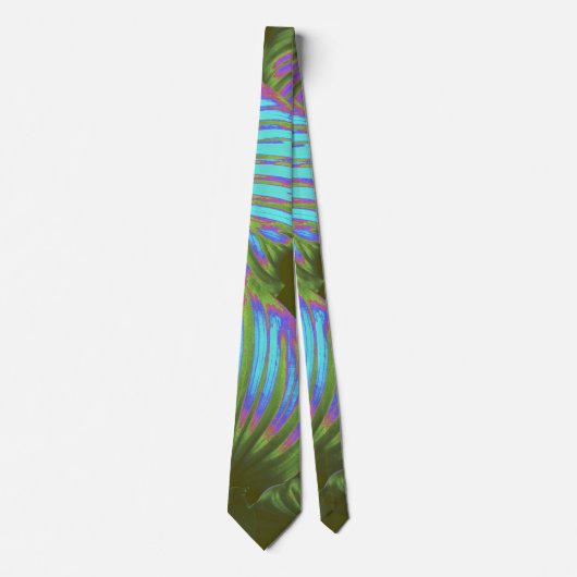Rainbow Tropical Blätter Neck Tie Krawatte (Vorderseite)