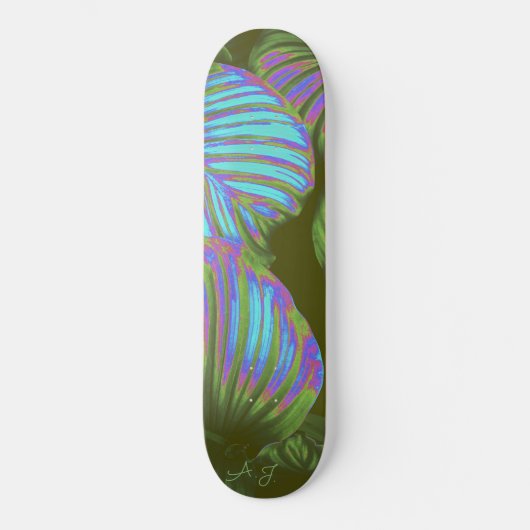 Rainbow Tropical Blätter Skateboard (Vorderseite)
